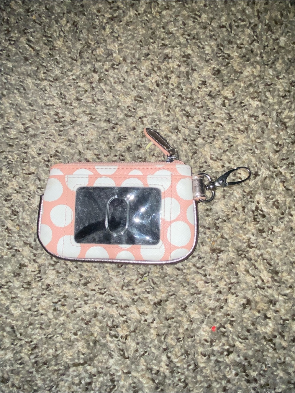 Polka dot thread wallet leather zip wallet